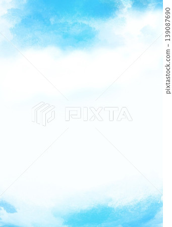 清新的藍天白雲水彩暈染背景。 清新的藍天白雲水彩暈染背景。 139087690