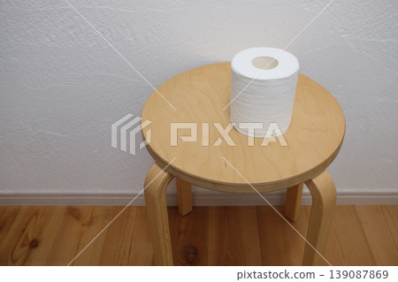 Toilet paper placed in the living room Toilet paper placed in the living room 139087869