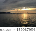 Sunset over Otsuchi Island and the Seto Inland Sea (horizontal view) 139087954
