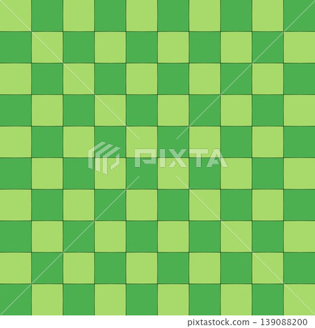 An illustration of a checkerboard pattern made with two colors: light green and fresh green. 139088200