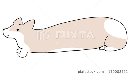 Illustration of a long dog (Corgi) 139088331