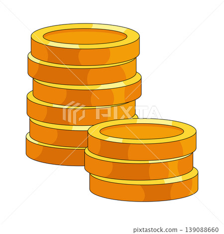 Illustration of stacked coin Illustration of stacked coin 139088660