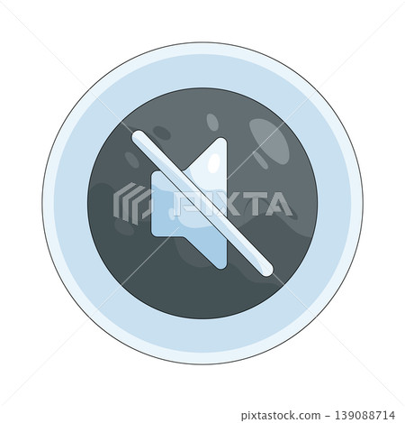 Illustration of mute button Illustration of mute button 139088714