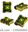 Game Asset. Natur magic book. Isolated on transparent background. 3D illustration. High resolution 139088860