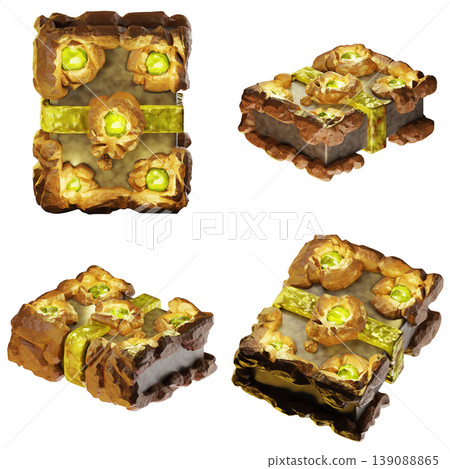 Game Asset. Earth magic book. Isolated on transparent background. 3D illustration. High resolution Game Asset. Earth magic book. Isolated on transparent background. 3D illustration. High resolution 139088865