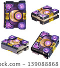Game Asset. Moon magic book. Isolated on transparent background. 3D illustration. High resolution 139088868