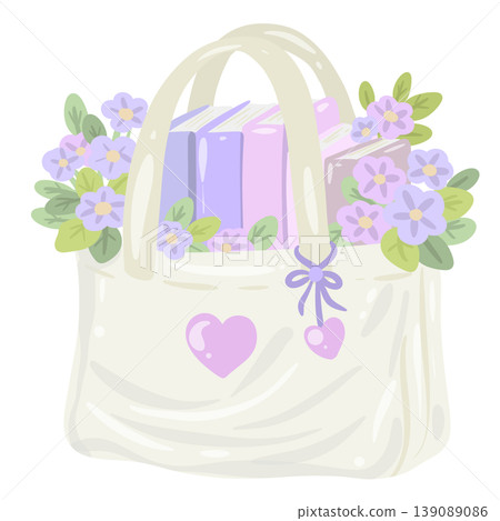 Cottagecore Tote Bag Clipart Pastel Books And Flowers Cozy Reading Aesthetic Book Lover Illustration Cottagecore Tote Bag Clipart Pastel Books And Flowers Cozy Reading Aesthetic Book Lover Illustration 139089086