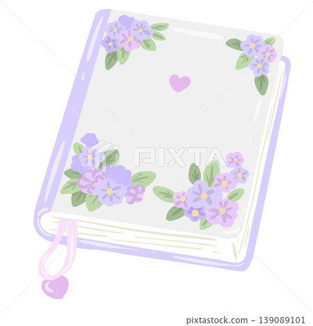 Floral Book Clipart Cottagecore Book Cover With Flowers Reading Aesthetic Spring Botanical Illustration 139089101