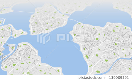 Perspective urban landscape showing clean street grid. Vector illustration. Perspective urban landscape showing clean street grid. Vector illustration. 139089391