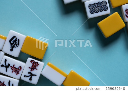 mahjong tiles lined up mahjong tiles lined up 139089648