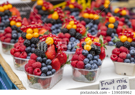 Berries mix selling at Old Town Havelska Market in Prague Berries mix selling at Old Town Havelska Market in Prague 139089962