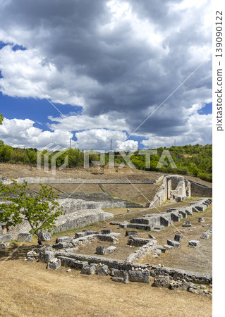Roman theater ruins at Amiternum, L'Aquila, Abruzzo, Italy 139090122