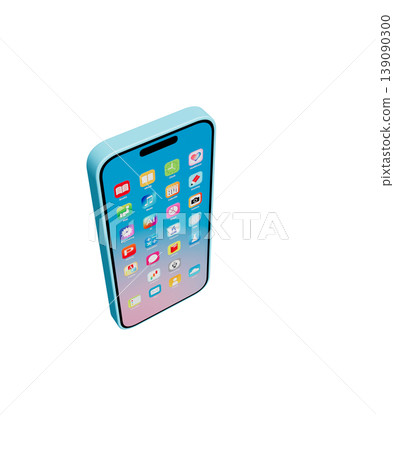 A blue smartphone and colorful icons A blue smartphone and colorful icons 139090300