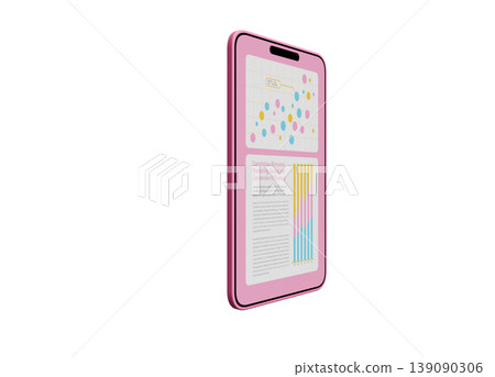 Pink smartphone and graph Pink smartphone and graph 139090306
