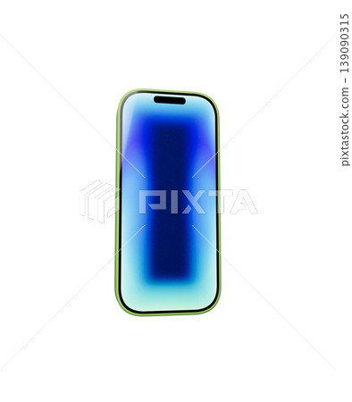 Green smartphone, blue screen Green smartphone, blue screen 139090315