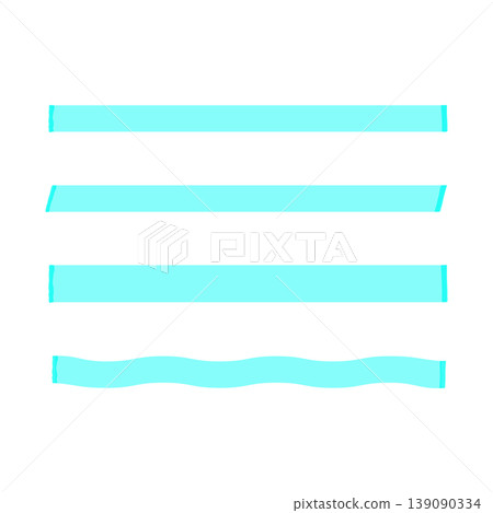Fluorescent marker pen line art set 139090334