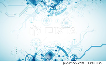 Abstract technological background with cogwheels and plexus effect. Vector Abstract technological background with cogwheels and plexus effect. Vector 139090353