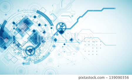 Abstract technological background with cogwheels and plexus effect. Vector Abstract technological background with cogwheels and plexus effect. Vector 139090356
