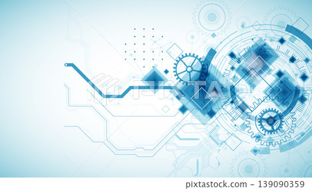 Abstract technological background with cogwheels and plexus effect. Vector Abstract technological background with cogwheels and plexus effect. Vector 139090359