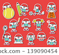 Cute girl illustration set (Home Economics) - with border 139090454