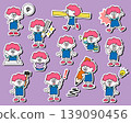 Cute boy illustration set (technical) - with borders 139090456