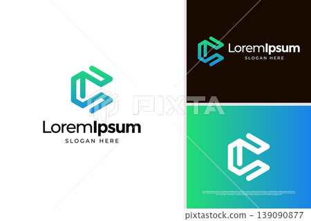 Geometric letter C monogram logo design. Initial C technology logo design template Geometric letter C monogram logo design. Initial C technology logo design template 139090877