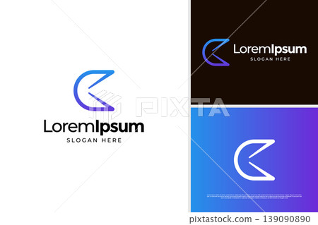 Geometric letter C monogram logo design. Initial C technology logo design template Geometric letter C monogram logo design. Initial C technology logo design template 139090890