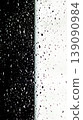 Minimalist texture of water drops on a glass surface. Rain on a clear window split into black and white sections creating a strong visual contrast 139090984