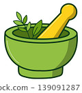 Home Grown Herbal Mortar and Pestle 139091287