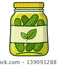 Home Grown Pickles in Glass Jar 139091288