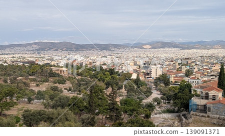 Panoramic view of the city from the hill of Acropolis 139091371