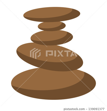 Stacked zen stones for balance, meditation and spa harmony. Vector Illustration Stacked zen stones for balance, meditation and spa harmony. Vector Illustration 139091377