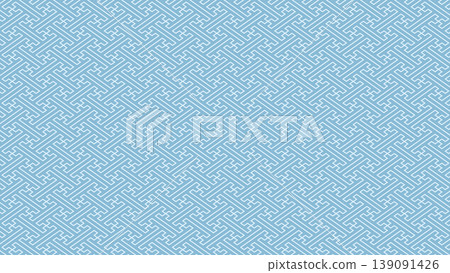 A simple light blue sayagata pattern, a swastika-like design, an auspicious Japanese pattern, a Japanese-style background decoration illustration, traditional Japanese motif. A simple light blue sayagata pattern, a swastika-like design, an auspicious Japanese pattern, a Japanese-style background decoration illustration, traditional Japanese motif. 139091426