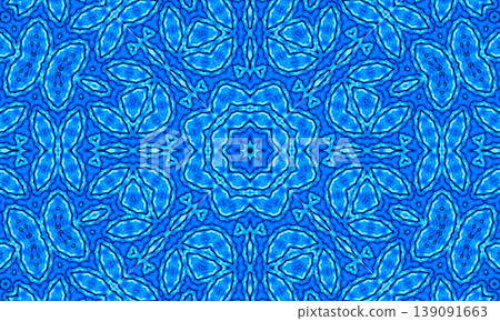 Blue kaleidoscopic background with abstract pattern Blue kaleidoscopic background with abstract pattern 139091663