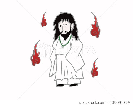 火神迦具土周圍漂浮著火球。 139091899