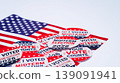 A View Of The American Flag With Midterm Elections Sticker , On A White Background 139091941