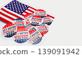 A View Of The American Flag With Midterm Elections Sticker , On A White Background 139091942