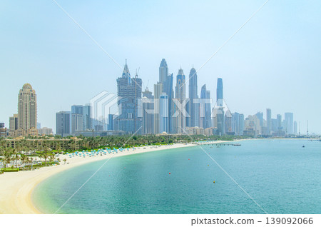 A very beautiful view of Dubai's beaches and skyscrapers. A very beautiful view of Dubai's beaches and skyscrapers. 139092066