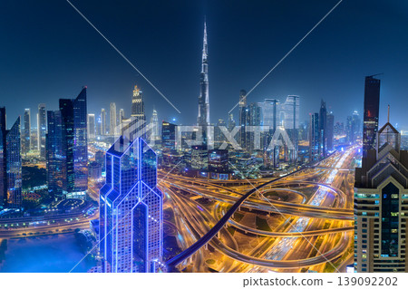 阿聯酋杜拜非常美麗的夜景 139092202