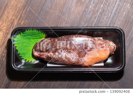 Image of raw cod roe (from true cod) for simmering. 139092408