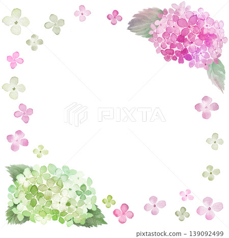 Watercolor hydrangea frame 139092499