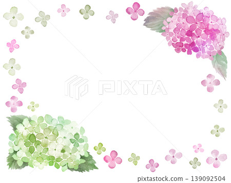 Watercolor hydrangea frame 139092504