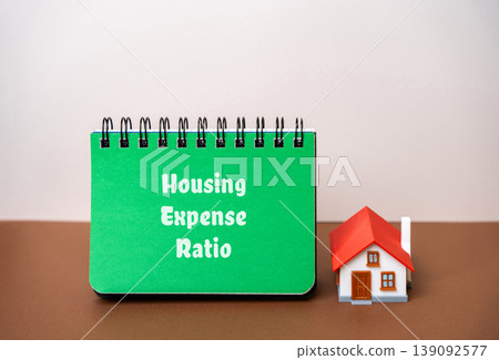 House expense ratio concept. Share of income spent on housing costs like mortgage, rent, utilities, and maintenance. Budgeting, affordability, and household financial planning. Notes and house House expense ratio concept. Share of income spent on housing costs like mortgage, rent, utilities, and maintenance. Budgeting, affordability, and household financial planning. Notes and house 139092577
