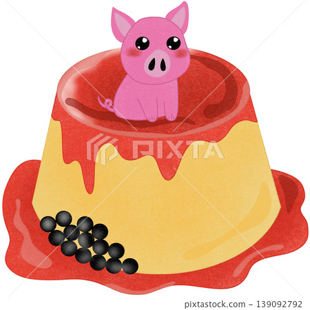 strawberry puddingwith pig strawberry puddingwith pig 139092792