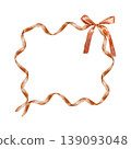 Red ribbon frame tied with a bow. Hand drawn vector watercolor illustration for designing cards for Mothers Day, Victory and Remembrance Day. Suitable for large banners and posters. 139093048