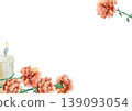 Frame with red carnations and a burning candle. Hand drawn vector illustration. Watercolor clip art for postcards for Victory Day, Mothers and Revolution Day. Suitable for large banners and posters. 139093054
