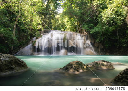 Serene Waterfall in Lush Paradise Serene Waterfall in Lush Paradise 139093178