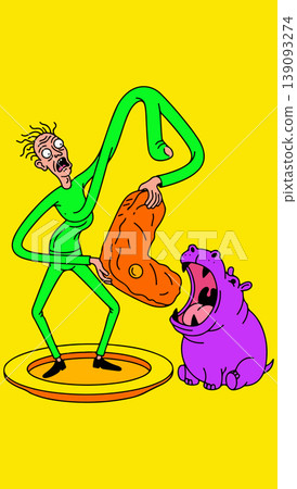 Surreal Offering to a Hippo 139093274