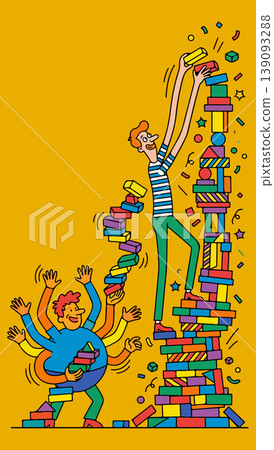 Building Block Tower Collaboration Building Block Tower Collaboration 139093288