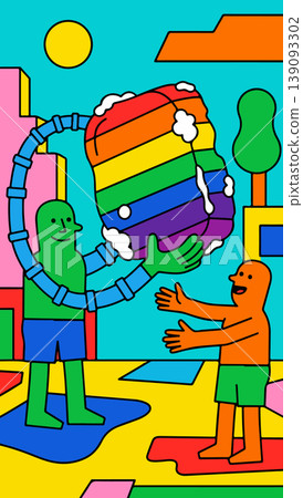 Abstract Rainbow Gift Exchange 139093302